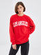 Crew Neck Embroidered Oversize Women's Thick Sweatshirt